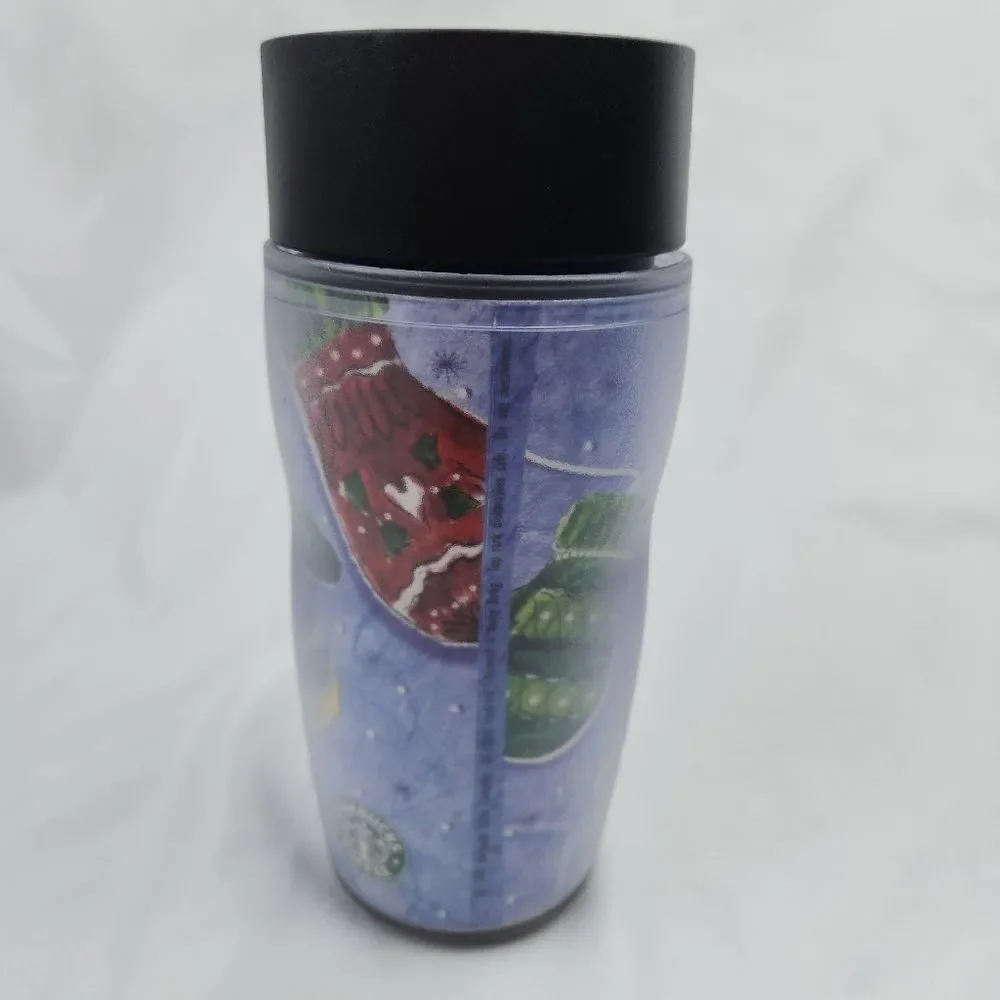 ☕️Vintage Starbucks 2001 Barista Blue Multicolored Mittens 8oz Travel Tumbler